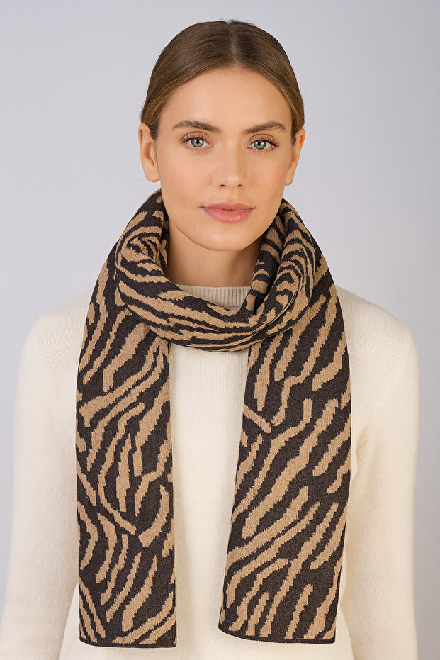 حمار وحشي منقوشة وشاح محبوك - 2