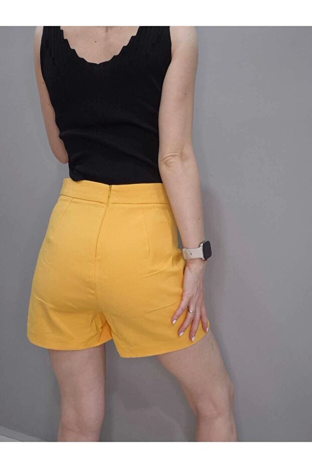 Düğme Detaylı Şort Etek - 5
