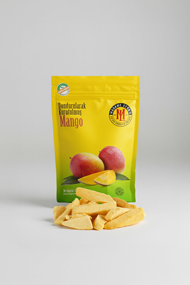 Madame Lyras Mango Dilimleri Freeze Dried (Dondurularak Kurutulmuş) Meyve Cipsi
