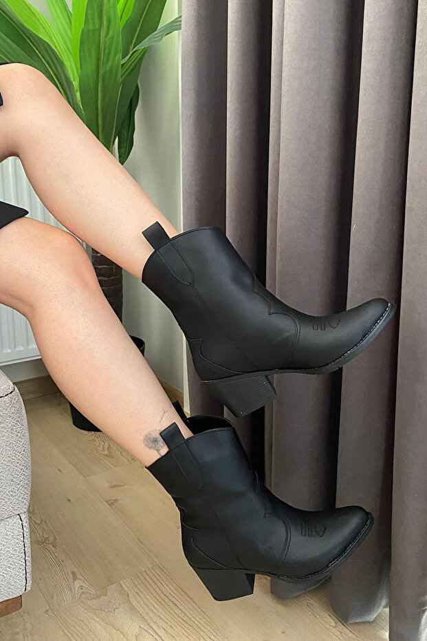 Kadın Vendy Kısa Topuklu Kovboy Bot - 7