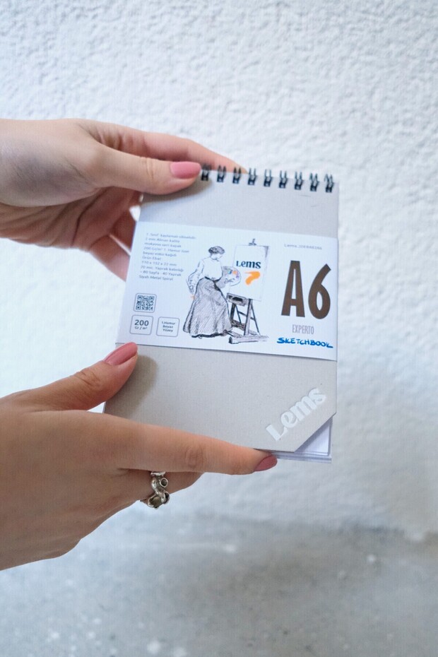 Experto A6 Sketchbook 200gr. 80 Syf. 40 Yaprak Sert Kapak Eskiz Defteri - 1
