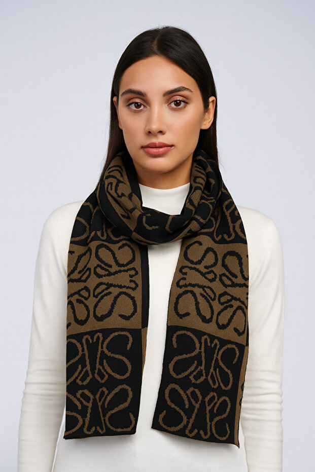 Desenli Triko Atkı - 5