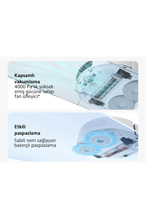 Lazer Lds Lidar Tarama Engel Sensörlü Çift Katmanlı Kompozit Paspas Mihome Uygulaması Robot Süpürge - 4