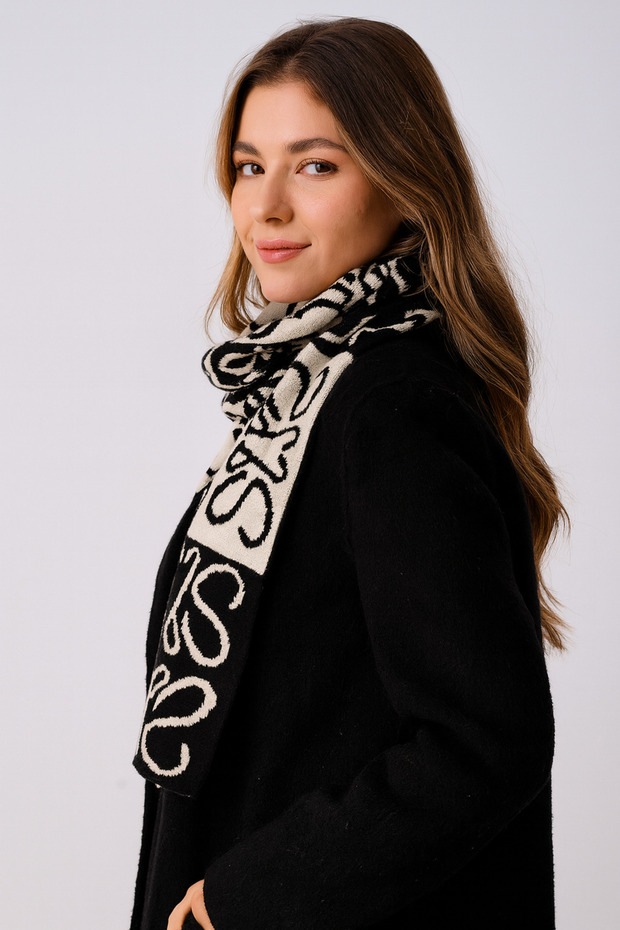 Desenli Triko Atkı - 3