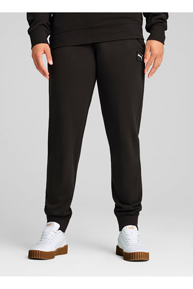 69089901 ESS ELEVATED Sweatpants TR Siyah Lastikli Bel Regular Fit Düz Kadın Eşofman Altı - 1