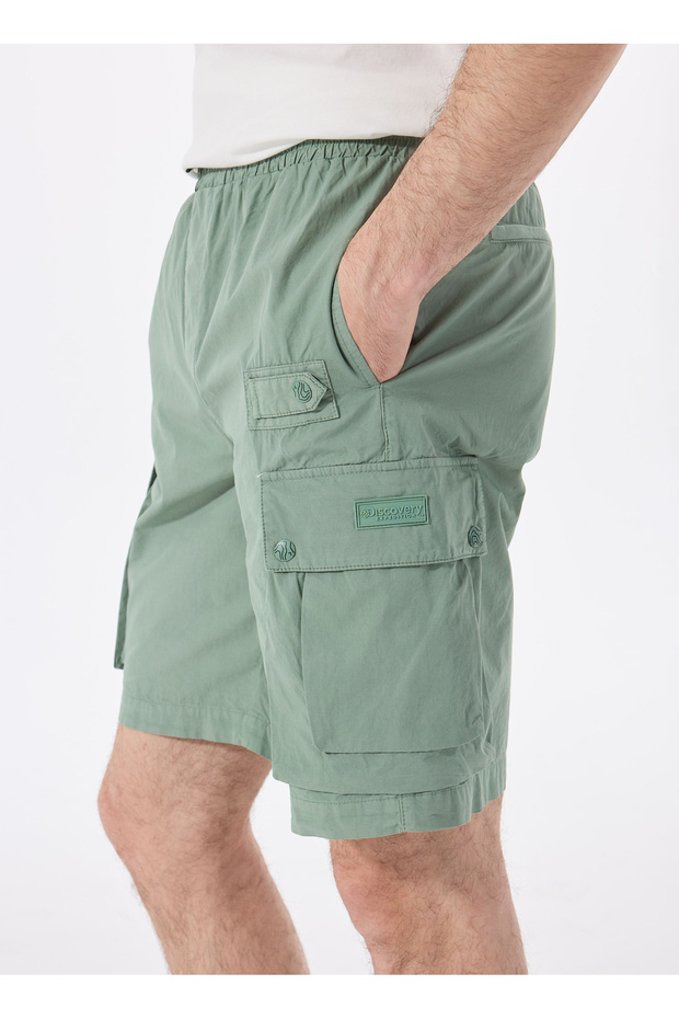 D5SM-SHT3820 Açık Haki Normal Bel Relaxed Düz Erkek Şort - 3