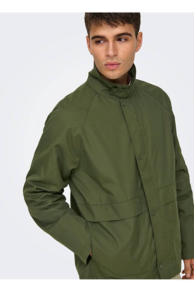 Only & Sons Casual Dark Green Men's Jacket Onskosmo Life Jacket Otw - 2