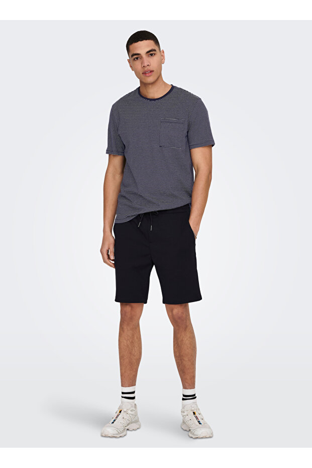 O Neck Striped Dark Navy Blue Men's T-Shirt Onsbale Reg Ss Tee