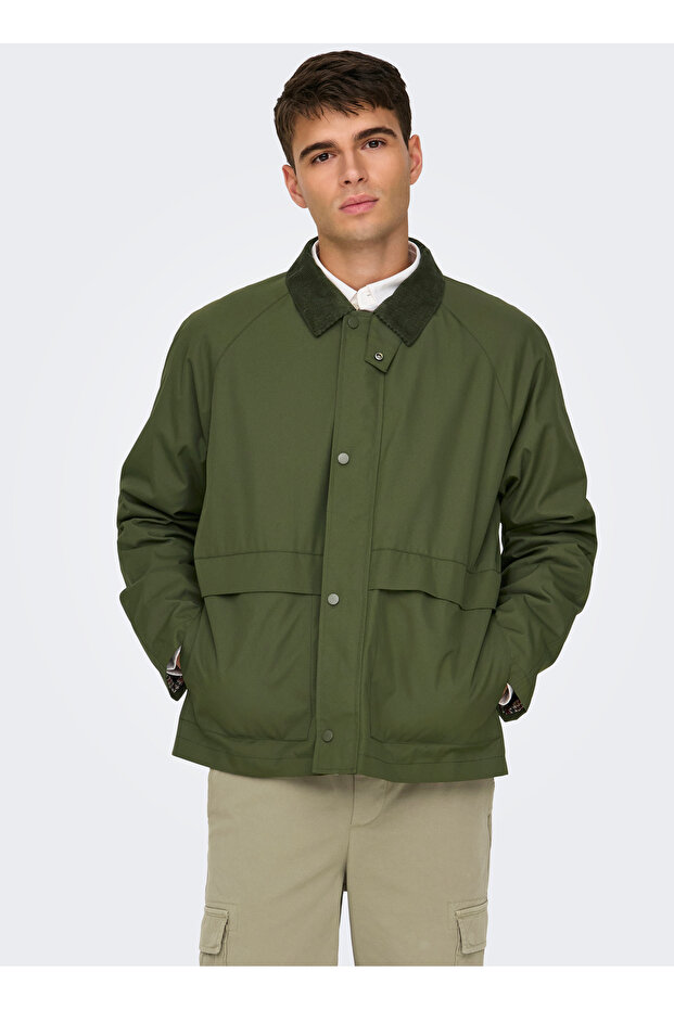 Only & Sons Casual Dark Green Men's Jacket Onskosmo Life Jacket Otw - 1