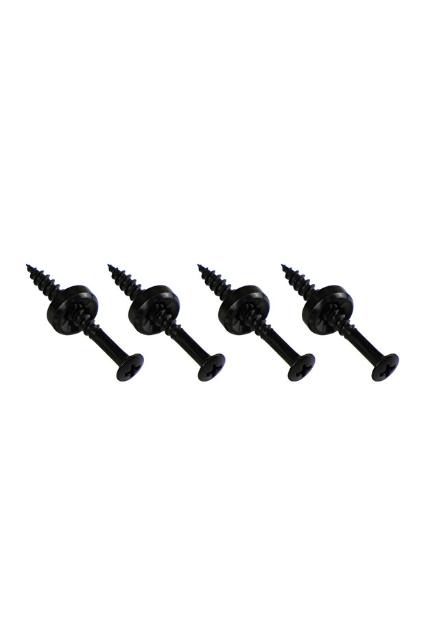 4pcs Black FLEOR 4pcs Metal Guitar Neck Ferrules Neck Screw Bushings with Screws for Guitar Bass Pa