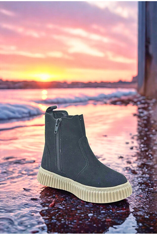 Unisex Sıcak Tutan Astarlı Chunky Kaymaz ve Rahat Taban Fuşya Çocuk Kışlık Bot Kışlık Çocuk Bot - 5