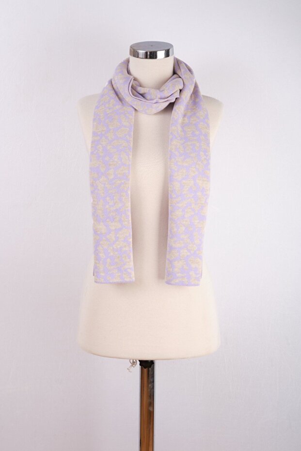 Leopar Desenli Triko Atkı - 3