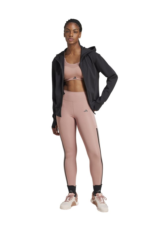 Optime 3 Stripes Full Length Women's Pink Training Tights