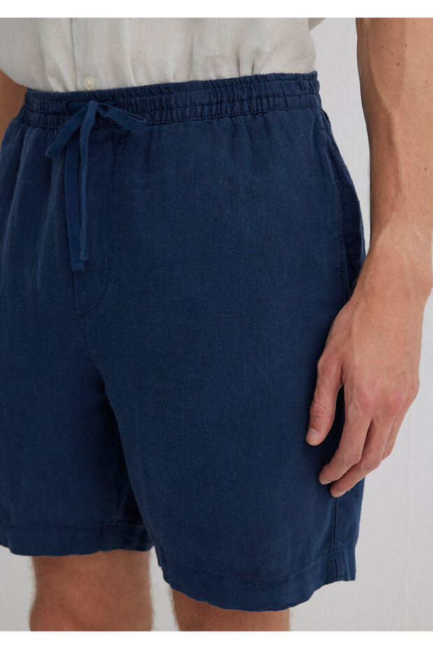 Lacivert Keten Şort 0410103-82183 - 5
