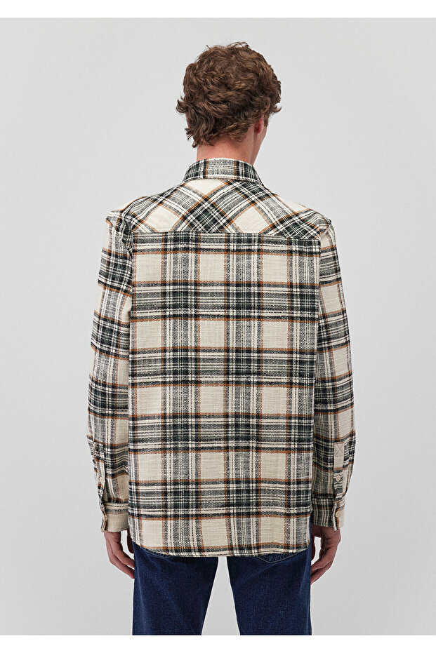 Kareli Bej Gömlek Regular Fit / Normal Kesim 0211261-88662 - 5