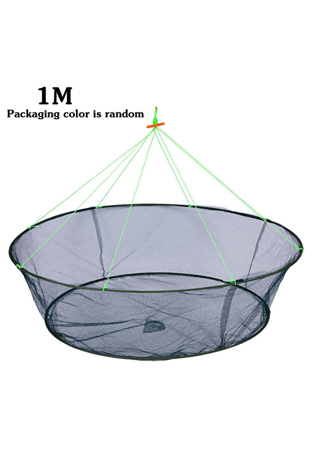 L-1M S/L Size Foldable Fishing Net, Portable Crawfish Shrimp Crab Net & Basket Fish Nylon Net Trap F