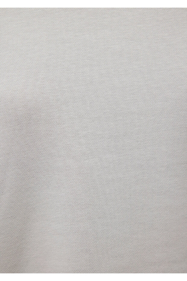 Bisiklet Yaka Gri Basic Sweatshirt 1611770-70074 - 7