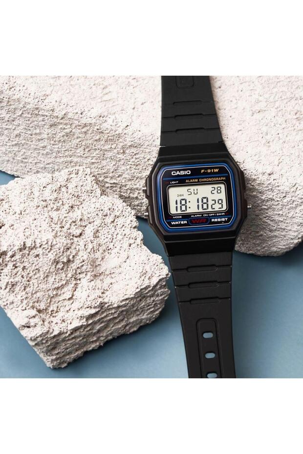 F-91W-1DG Retro Plastik Dijital Erkek Kol Saati - 4
