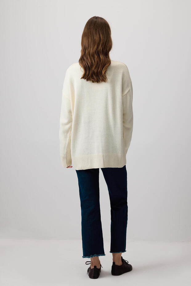 Strickpullover mit Knopfdetail - 5