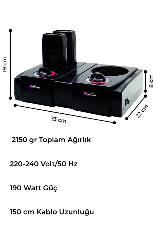 DntlTotal Trio Serisi 2+1 Profesyonel Kuaför/Berber Ağda Makinesi - 3