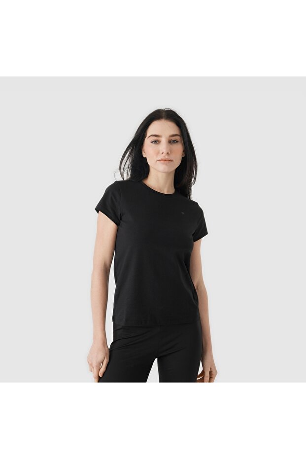 Siyah Kadın Basic T-Shirt [830007] - 1