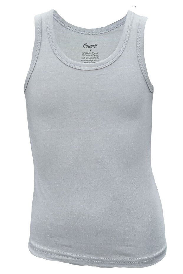 قميص داخلي بدون نمط سادة من الليكرا بحزام ملون للأولاد مكون من 5 قطع - 3