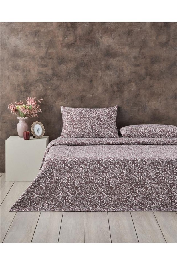 Scrool Nevresim Takımı Tek Kişilik Bordo - 4