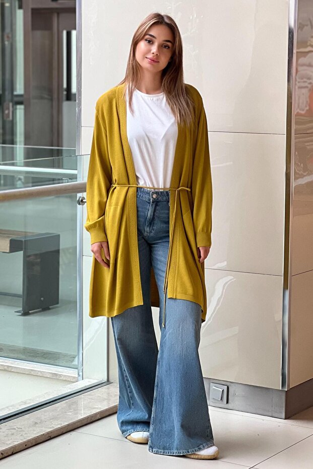 Önü Açık Merserize Hırka - 4