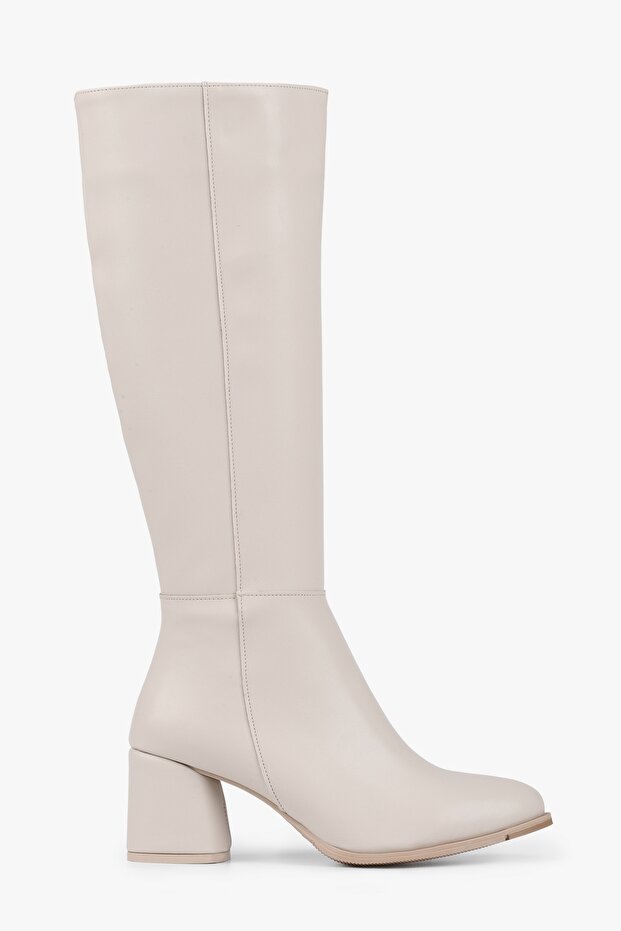 Női Kiella Beige Skin Sarkú csizma Bézs Bőr - 1