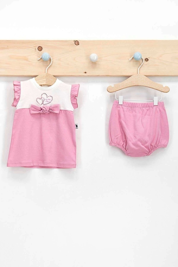U.s.polo Baby Girl 2 Piece Dress Set Usb405 Cream