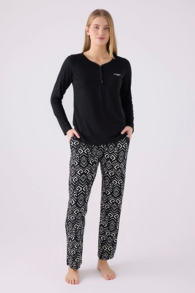 طقم مزدوج - أسود - 1