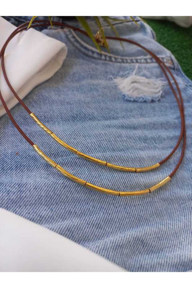 Trendy Basic Deri Kolye - 2