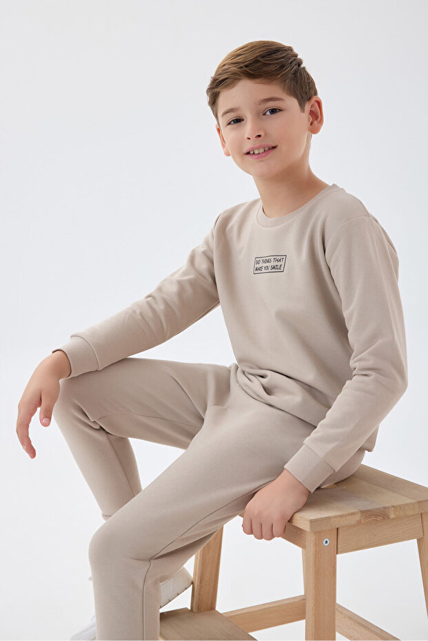 Boy's Brown Tracksuit Set - 1