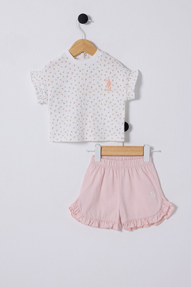 U.S. Polo Assn. Baby Girl White Baby Set