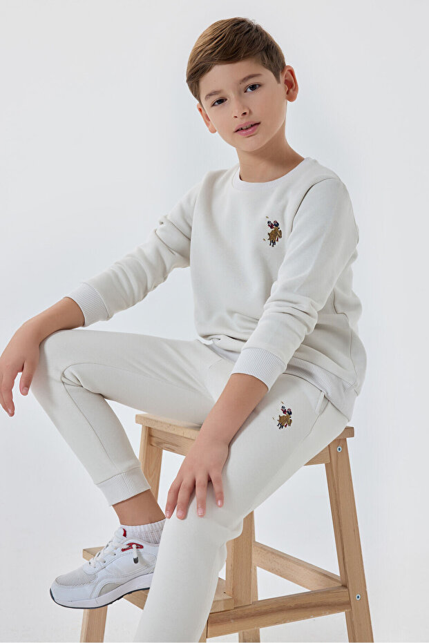 U.s. polo assn boys' white tracksuit set