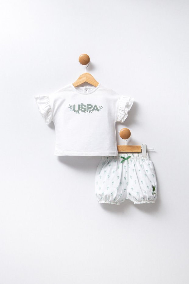 U.S. Polo Assn Baby Girl White Set