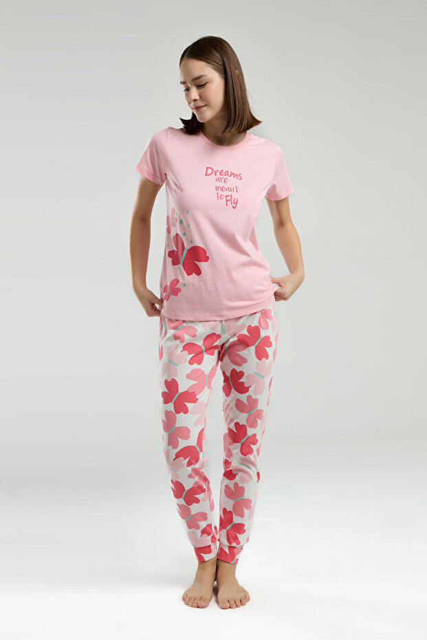 Ženski roze pidžama set - 3