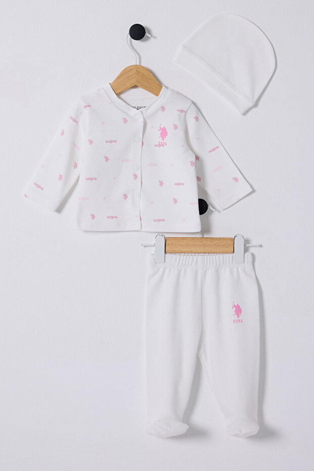 U.S. Polo Assn Baby Girl White Set