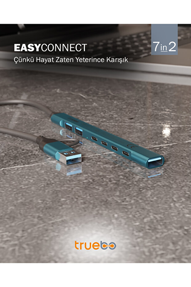 EasyConnect 7in2 Type-C / Usb 3.0 Hub - 8