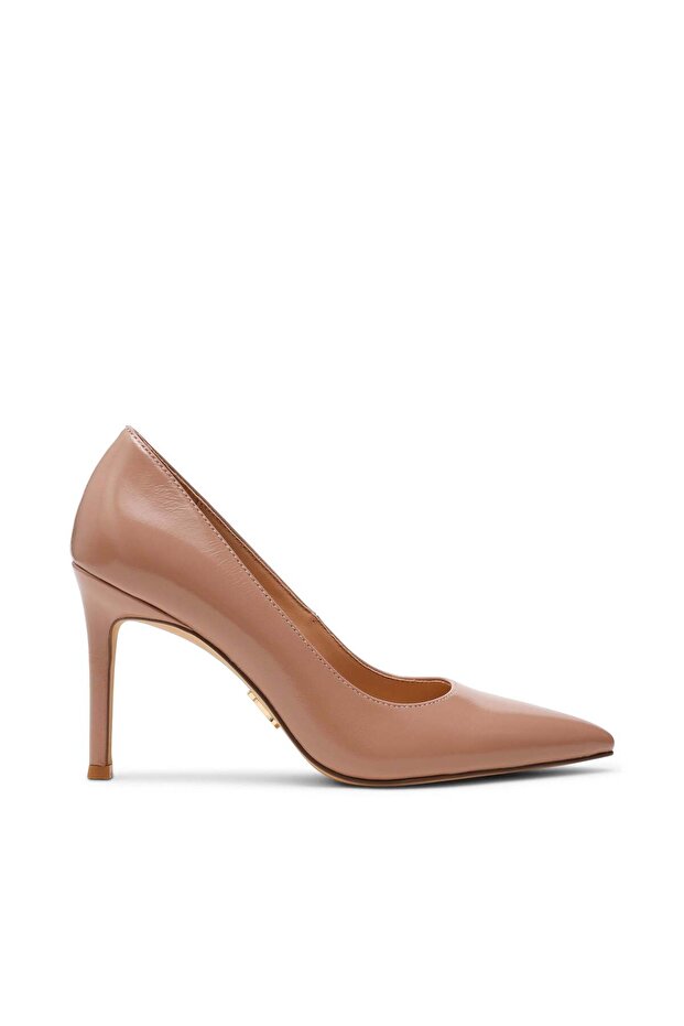 Womens Secured Blush Leather Heels