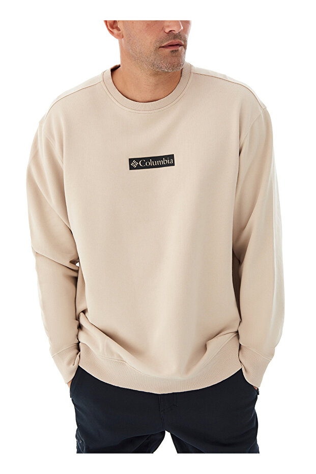 9150211278_Cs0381 Beige Men's Crew Neck Regular Fit Sweatshirt