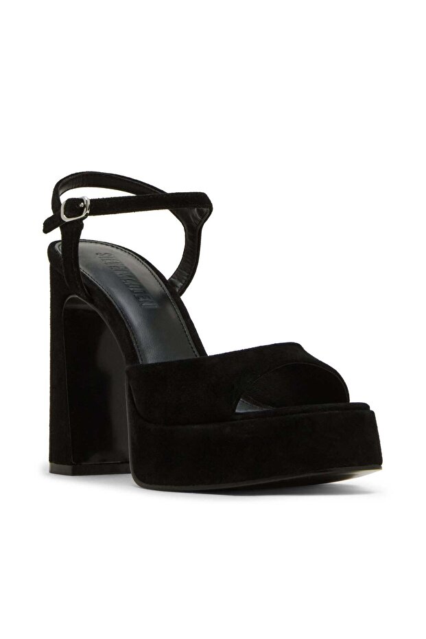 Womens Liandra Black Suede Heels