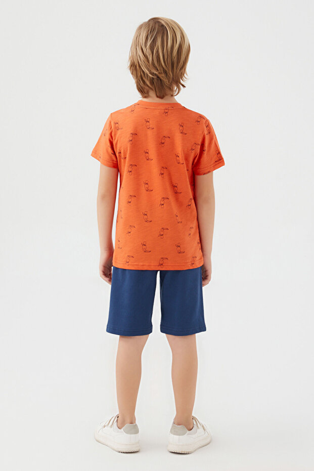 بدلة برمودا برتقالية للأولاد - 6