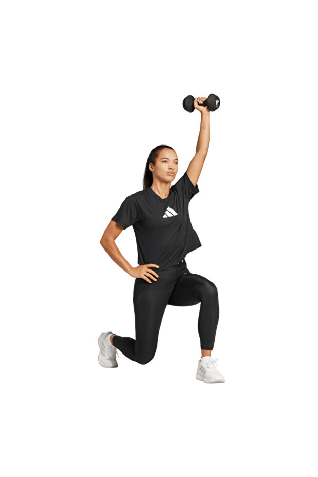 Train Essentials Big Logo Kadın Siyah Antrenman T-Shirt JG8614 - 6