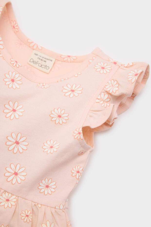 Kız Bebek Çiçek Desenli Kısa Kollu Elbise A0136A525SM - 4
