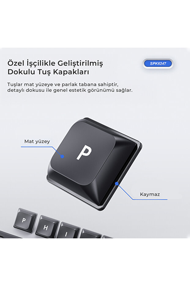 SPK6247 Kablolu Türkçe Q Klavye Siyah - 7