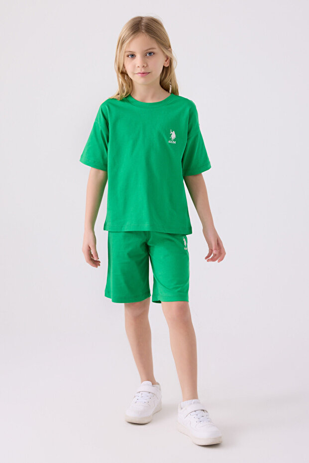 Girl's Green Bermuda Suit