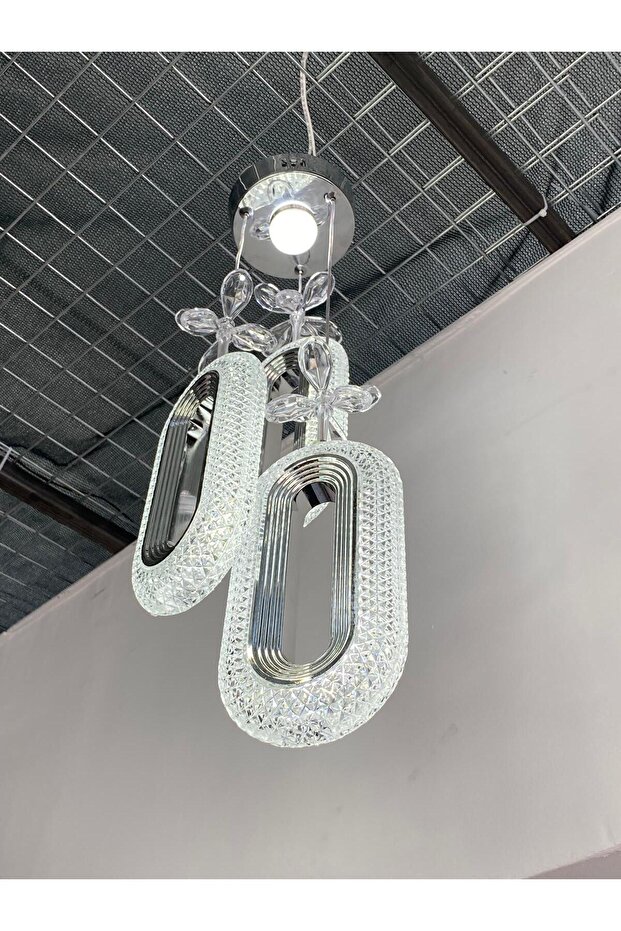 Maya Avize 3'lü Badem Krom Renk Led Avize - 2