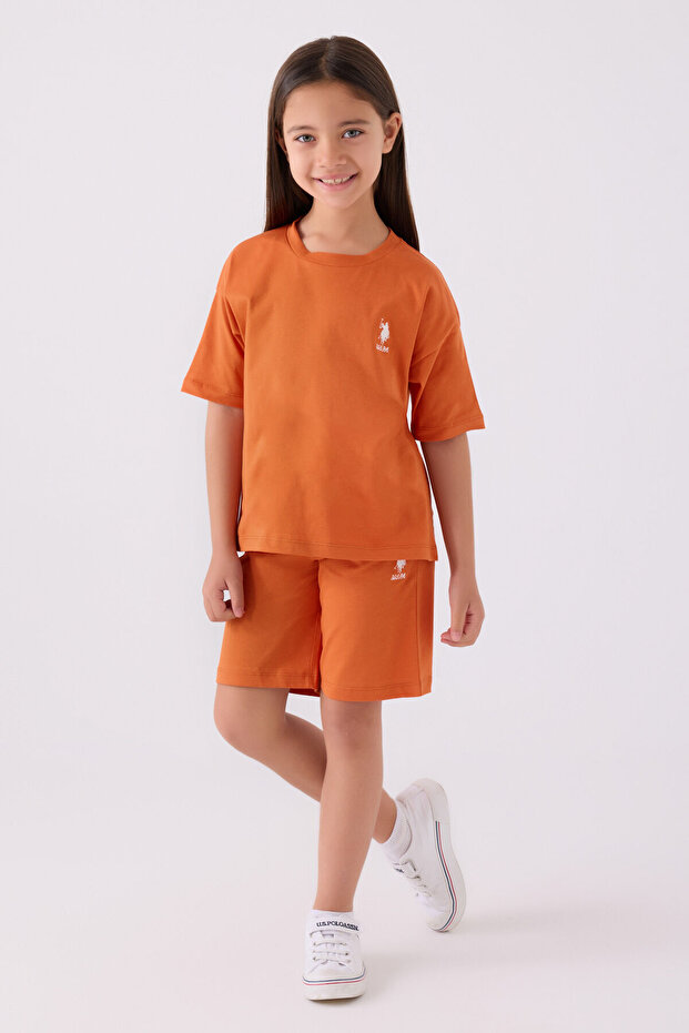 U.S. Polo Assn Girls' Orange Bermuda Set