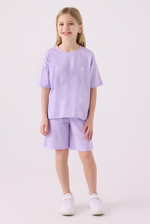 U.S. Polo Assn Girls' Purple Bermuda Set
